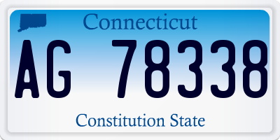 CT license plate AG78338