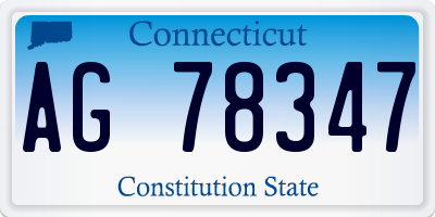 CT license plate AG78347