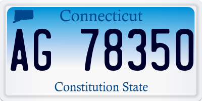 CT license plate AG78350