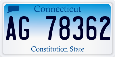 CT license plate AG78362