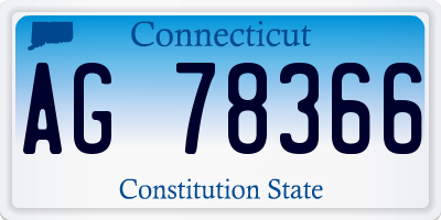 CT license plate AG78366