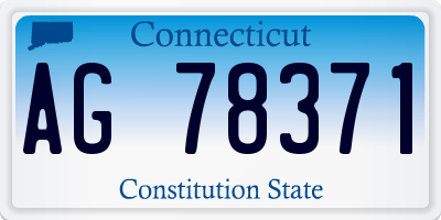 CT license plate AG78371