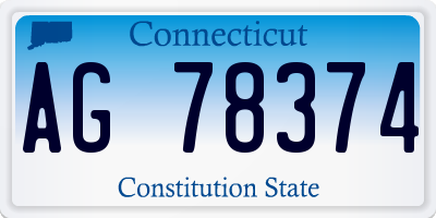 CT license plate AG78374