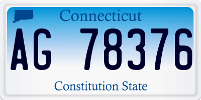 CT license plate AG78376