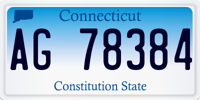 CT license plate AG78384