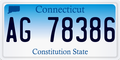 CT license plate AG78386