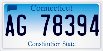 CT license plate AG78394