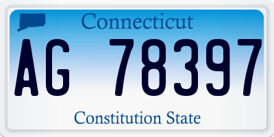 CT license plate AG78397