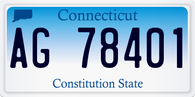 CT license plate AG78401