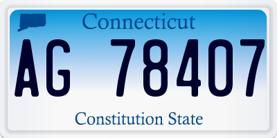 CT license plate AG78407