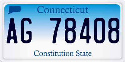 CT license plate AG78408