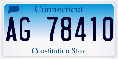 CT license plate AG78410