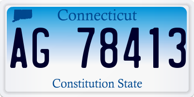 CT license plate AG78413