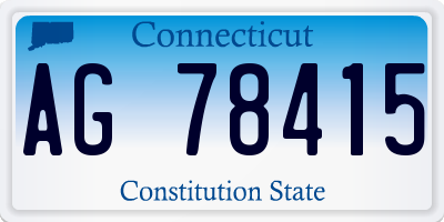 CT license plate AG78415