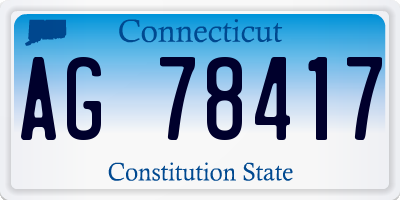 CT license plate AG78417