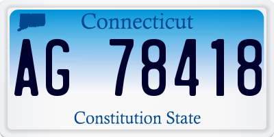 CT license plate AG78418