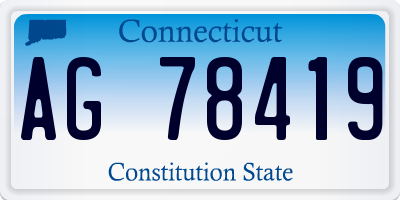 CT license plate AG78419