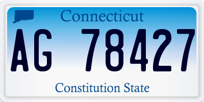 CT license plate AG78427
