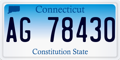 CT license plate AG78430