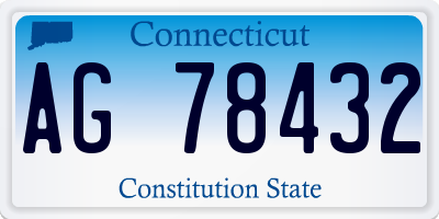 CT license plate AG78432