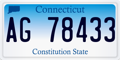 CT license plate AG78433