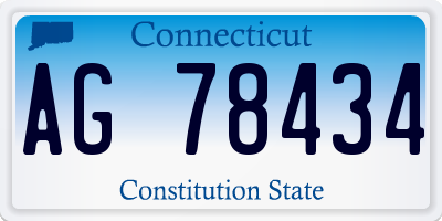 CT license plate AG78434