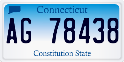 CT license plate AG78438