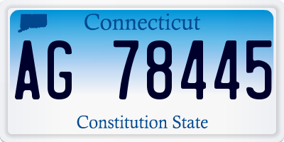 CT license plate AG78445