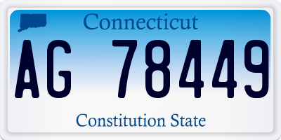 CT license plate AG78449