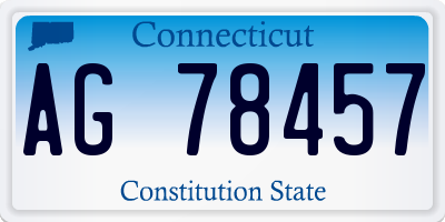 CT license plate AG78457