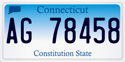 CT license plate AG78458