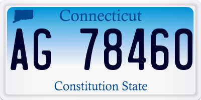 CT license plate AG78460