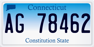 CT license plate AG78462