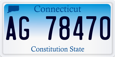 CT license plate AG78470