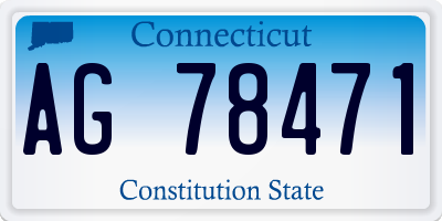 CT license plate AG78471