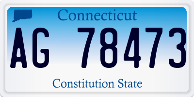 CT license plate AG78473