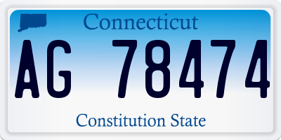 CT license plate AG78474