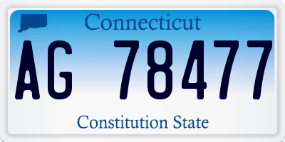 CT license plate AG78477