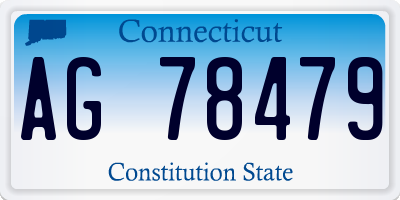 CT license plate AG78479