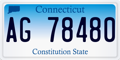 CT license plate AG78480