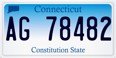 CT license plate AG78482