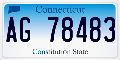 CT license plate AG78483