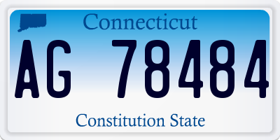 CT license plate AG78484