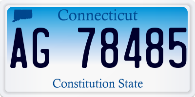 CT license plate AG78485