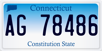 CT license plate AG78486