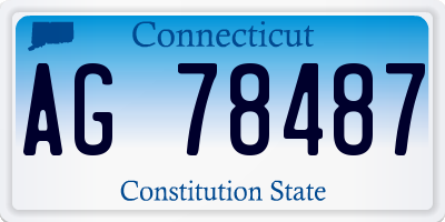 CT license plate AG78487