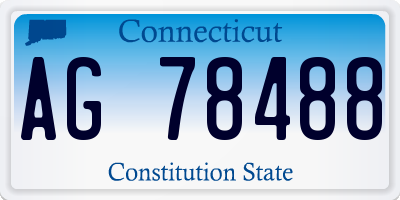 CT license plate AG78488