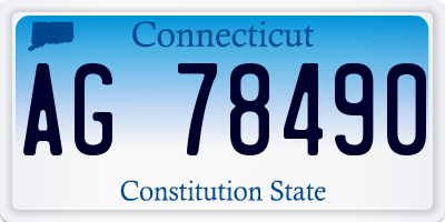 CT license plate AG78490