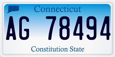 CT license plate AG78494