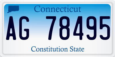 CT license plate AG78495